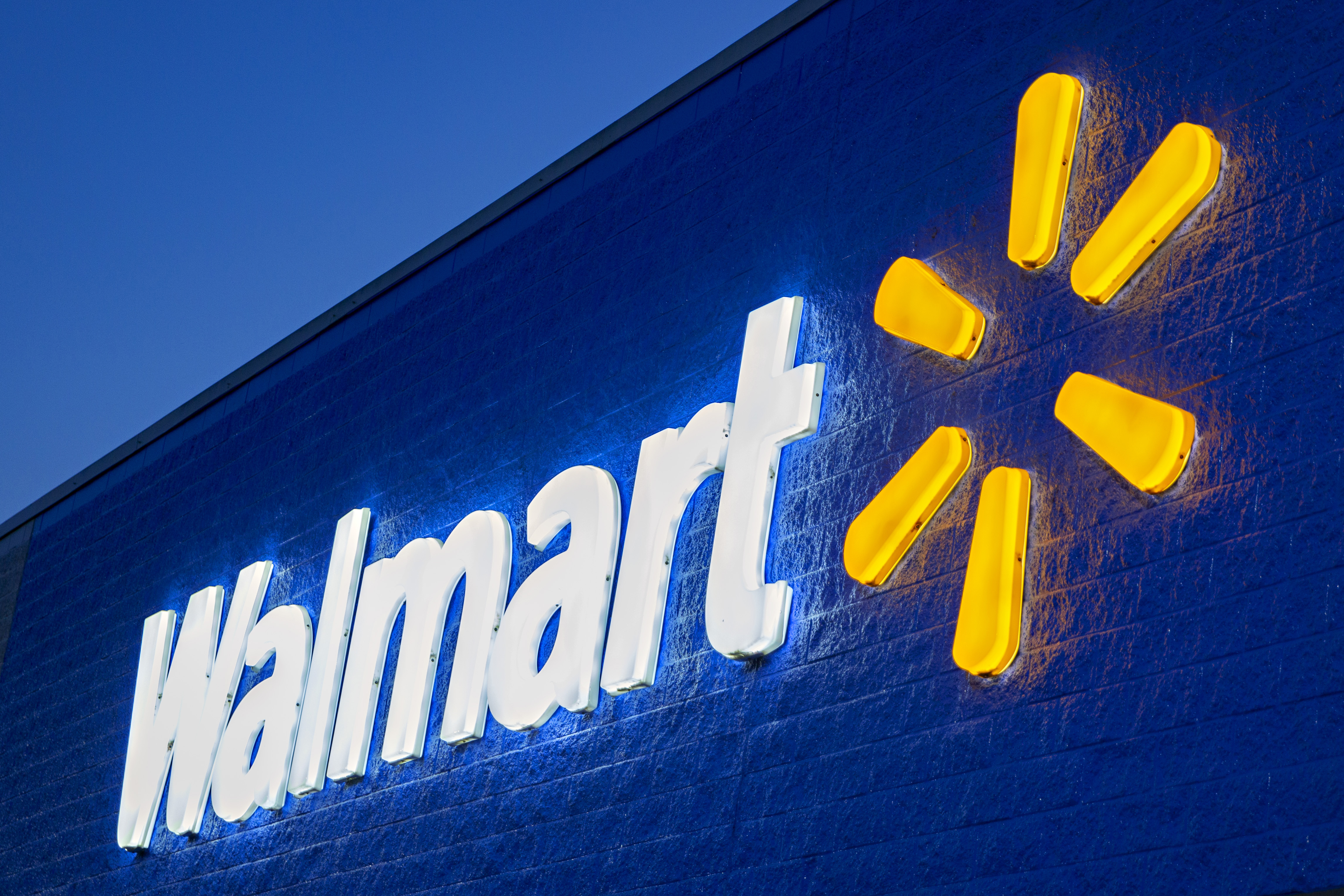 walmart store exterior at night